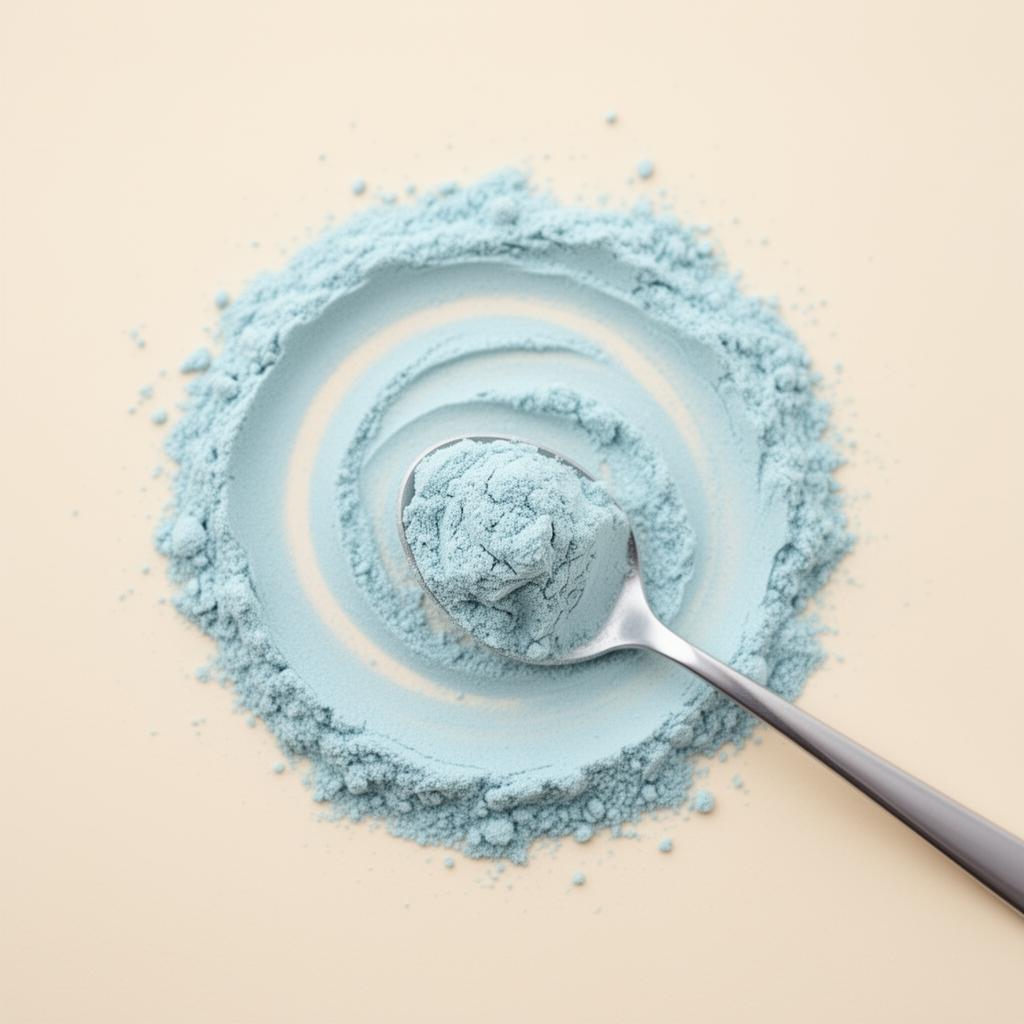 Poudre de blue latte à la spiruline et cuillère doseuse